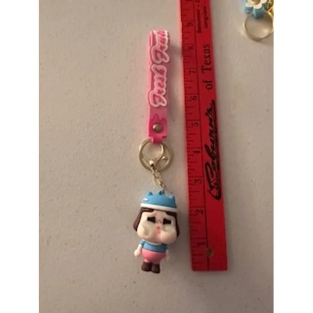 Crybaby Fresh Fruit Pink Wristlet Keychain Blue Hat Crying Girl Bag Charm